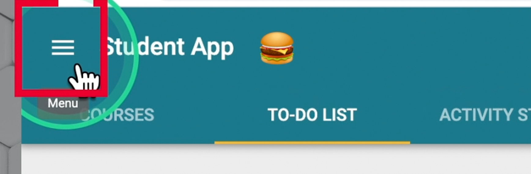 The hamburger menu